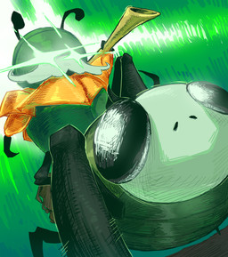 antennae_(anatomy) anthro biped duo feral holding_melee_weapon holding_object holding_weapon male melee_weapon quadruped weapon sharpski hollow_knight:_silksong hollow_knight_(franchise) team_cherry garmond_(hollow_knight:_silksong) zaza_(hollow_knight:_silksong) arthropod 2026 absurd_res hi_res
