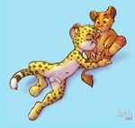 4_fingers anthro anthro_on_feral balls bestiality digitigrade duo erection feral fingers foreskin fur fur_tuft genitals glans hand_on_penis humanoid_genitalia humanoid_penis male male/male markings navel nude oral orange_body orange_fur penis pink_penis red_eyes spots spotted_body spotted_fur spotted_markings spotted_tail tail tail_markings tail_tuft tuft whiskers young young_anthro young_feral young_male iztli cheetah felid feline lion mammal pantherine 2025 hi_res