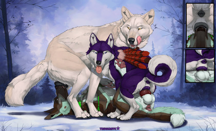 animal_genitalia animal_penis animal_vulva anus balls balls_deep bodily_fluids bound brown_body brown_fur canine_genitalia canine_penis canine_vulva collar cunnilingus dominant dominant_female dominant_feral erection face_riding facesitting female female_feral female_on_top female_penetrated feral feral_on_bottom feral_on_feral feral_on_top feral_penetrated feral_penetrating feral_penetrating_feral ffm_threesome fur genital_fluids genitals green_body green_fur group group_sex hands_tied intraspecies knot knotted_penis knotting larger_female larger_feral larger_penetrated legs_up licking licking_lips licking_own_lips male male/female male_feral male_penetrating male_penetrating_female multi_view on_top oral outside pawpads penetration penile penile_penetration penis penis_in_vagina plump_labia power_bottom pump_(sound_effect) purple_anus purple_body purple_fur purple_vulva rear_view sex side_view sitting sitting_on_another size_difference smaller_feral smaller_male smaller_penetrated snout_fuck snow tail_anus tan_body tan_fur threesome tongue tongue_out trio vaginal vaginal_fluids vaginal_knotting vaginal_penetration vulva winter truegrave9 sheppermint canid canine canis domestic_dog german_shepherd herding_dog husky mammal nordic_sled_dog pastoral_dog spitz wolf 2025 hi_res