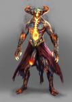 balls big_penis clothed clothing flaccid foreskin genitals glowing glowing_genitalia glowing_penis horn humanoid_genitalia humanoid_penis looking_at_viewer male penis solo standing topless ixum third-party_edit mortal_kombat mortal_kombat_x corrupted_shinnok shinnok demon hi_res shopped