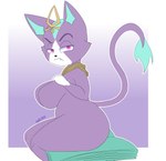 anthro big_breasts big_butt breasts butt female fur pink_eyes purple_body purple_fur short_stack solo foxart950 league_of_legends riot_games tencent yuumi_(lol) domestic_cat felid feline felis mammal absurd_res hi_res