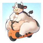 anthro beady_eyes bell bell_collar big_butt black_body black_eyes black_fur blue_background border butt collar cowbell dot_eyes facial_piercing female fur geometric_background hooves horn huge_butt markings motion_outline motorcycle multicolored_body multicolored_fur narrowed_eyes nose_piercing nose_ring obese obese_anthro obese_female overweight overweight_anthro overweight_female pattern_background piercing riding_motorcycle ring_piercing simple_background simple_eyes smile solo spots spotted_body spotted_fur star star_(mario_bros) star_polygon tail tail_tuft teats tuft two_tone_body two_tone_fur udders vehicle white_body white_border white_fur robirobi mario_bros mario_kart mario_kart_world nintendo moo_moo_meadows_cow bovid bovine cattle mammal 1:1 2025 hi_res