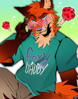 anthro bottomwear brown_body brown_fur claws clothed clothed_anthro clothed_male clothing fluffy fluffy_tail food fur green_eyes looking_at_viewer male multicolored_body multicolored_fur orange_body orange_fur pants pawpsicle popsicle shirt solo t-shirt tail tan_body tan_fur topwear dogeist disney zootopia nick_wilde canid canine fox mammal red_fox true_fox 2025 hi_res