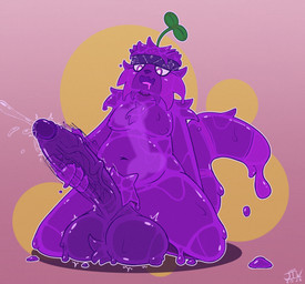 4_fingers anthro ball_tuft balls belly big_balls big_penis bodily_fluids clothing erection fingers front_view fur fur_tuft genital_fluids genitals goo_hair half-closed_eyes headgear headgear_only headkerchief headkerchief_only headwear headwear_only huge_balls huge_penis humanoid_genitalia humanoid_penis kerchief kerchief_only male markings masturbation mostly_nude narrowed_eyes navel nipples open_mouth penis plant precum pseudo_hair purple_body slime solo striped_markings striped_tail stripes tail tail_markings tongue tuft vein veiny_penis jizothewanderer jizo_(jizothewanderer) felid feline goo_creature goo_humanoid humanoid mammal pallas's_cat hi_res