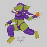 belly big_ears bomb bulge claws clothing crop_top ear_piercing explosives feet humor latex latex_clothing latex_legwear legwear male nails navel not_furry piercing sharp_nails sharp_teeth shirt solo teeth thick_thighs topwear gone_goblin green_goblin goblin humanoid 1:1