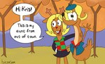 anthro dialogue duo female text bitsofjam camp_lazlo cartoon_network deltarune undertale_(series) jane_doe_(camp_lazlo) noelle_holiday deer mammal new_world_deer reindeer 2021 crossover english_text hi_res