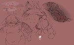 2_penises anal anal_penetration anal_vore arm_hair big_dom_small_sub blush blush_lines bodily_fluids body_hair breasts cum cum_drip dominant dripping duo genital_fluids genitals hairy internal male messy_linework moth_antennae multi_genitalia multi_penis overweight overweight_male penetration penis shocked size_difference small_breasts stretched_anus unusual_anatomy vore mora_less fan_character animal_humanoid arthropod arthropod_humanoid humanoid insect insect_humanoid lepidopteran lepidopteran_humanoid moth_humanoid hi_res sketch trans_(lore)