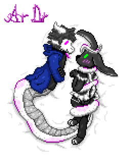 anthro apode duo legless male serpentine split_form aromishedreamer aromdreamer shaddy draconcopode lagomorph lamia leporid mammal naga rabbit reptile scalie snake 4:5 absurd_res digital_media_(artwork) hi_res pixel_(artwork)
