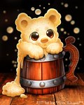 ambiguous_gender beer_mug beverage brown_eyes bubble feral foam humor pun root_beer soda solo tan_body text visual_pun piper_thibodeau animate_inanimate bear mammal 2021 4:5 digital_media_(artwork) digital_painting_(artwork) painting_(artwork)