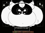 anthro belly big_belly big_breasts big_butt big_cheeks black_background black_clothing black_topwear breasts butt chubby_cheeks clothing elemental_manipulation eyelashes female fire fire_manipulation front_view horn huge_belly huge_breasts huge_butt huge_cheeks huge_thighs hyper hyper_belly hyper_breasts hyper_butt hyper_thighs looking_at_viewer morbidly_obese morbidly_obese_anthro morbidly_obese_female navel obese obese_anthro obese_female overweight overweight_anthro overweight_female red_eyes simple_background solo text text_box thick_thighs topwear white_body white_ears white_horn adansin undertale_(series) toriel bovid caprine goat mammal 2025 animated black_and_white digital_media_(artwork) english_text loop monochrome