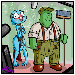 ?_face anthro blue_body blue_fur blush border chain chain_leash clothed clothing collar costume embarrassed exhibitionism female fur group humiliation leash male mature_anthro mature_female open_mouth public public_humiliation slave_leia_costume white_border fourball cartoon_network star_wars the_amazing_world_of_gumball anon leia_organa nicole_watterson domestic_cat felid feline felis mammal 1:1 digital_media_(artwork) hi_res