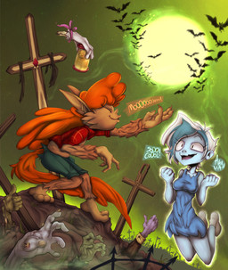 breasts clothed clothing duo female full_moon grave hair moon smile text edgy-nomad ghoul_school hanna-barbera mythology scooby-doo_(series) phantasma_(ghoul_school) winnie_werewolf_(ghoul_school) canid canine ghost mammal mythological_canine mythological_creature spirit undead werecanid werecanine werecreature werewolf zombie 2016 hi_res