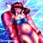 anthro belly big_belly bikini chill clothing female navel pregnant solo summer swimming swimming_pool swimwear two-piece_swimsuit water bertyborts berty_(bertyborts) canid canine fennec_fox fox mammal true_fox 1:1 hi_res