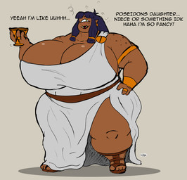 1_eye 4_fingers 4_toes accessory alcohol armlet beverage big_breasts biped black_hair blush bottomwear bracelet breasts brown_body bubble cleavage clothed clothing container cup drunk drunk_bubble eyelashes feet female fingers footwear freckled_face freckled_shoulders freckles goblet gold_(metal) greek greek_clothing hair hair_accessory hand_on_hip holding_beverage holding_object huge_breasts hyper hyper_breasts jewelry long_hair not_furry open_mouth pointy_ears ring sandals sharp_teeth shoes simple_background smile solo standing substance_intoxication teeth text thick_thighs tight_clothing toes toga tongue topwear tusks wide_hips tellybot european_mythology greek_mythology mythology stella_(tellybot) cyclops humanoid monster monstrous_humanoid mythological_creature 2026 digital_media_(artwork) english_text hi_res