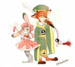 alternative_fashion anthro cosplay cosplay_lolita duo female fur j-fashion lolita_(fashion) magical_girl_outfit magical_girl_wand male sweet_lolita pikaristar cardcaptor_sakura disney zootopia judy_hopps nick_wilde sakura_kinomoto syaoran_li canid canine fox lagomorph leporid mammal rabbit red_fox true_fox hi_res