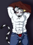 abs beard biceps big_muscles black_fur black_hair blush bulge clothing dragonslash facial_hair fangs feline fluffy fur hair hairy leo_(dragonslash) looking_at_viewer male mammal muscles necklace pants pecs pink_nose pose solo standing surprise teeth tiger toned topless underwear undressing white_fur white_tiger
Rating: Questionable
Score: 4
User: Albi
Date: December 22, 2013