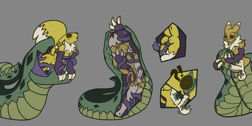 anthro apode assimilation balls corruption genitals intersex legless parasite penis serpentine soft_vore split_form tentacles tongue transformation transformation_through_vore vore trapknight bandai_namco digimon digimon_(species) draconcopode lamia renamon reptile scalie snake absurd_res hi_res