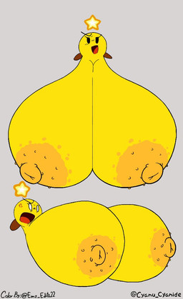 areola big_breasts black_eyes breasts cross-popping_vein female huge_breasts hyper hyper_breasts looking_at_viewer montgomery_glands nipples not_furry open_mouth orange_areola orange_nipples solo yellow_body cyanu third-party_edit mario_and_luigi_(series) mario_bros nintendo starlow star_sprite waddling_head 2025 digital_media_(artwork)