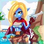 beach clothing detailed_background ear_piercing female gun handgun not_furry outside piercing pistol ranged_weapon sand seaside short_stack solo thick_thighs weapon cephei blizzard_entertainment overwatch cole_cassidy fan_character elf humanoid 1:1 2017