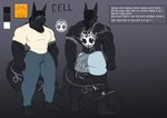 ambiguous_gender anthro black_body black_fur black_hair clothing eye_on_tail eyewear fur glasses hair living_tail male muscular muscular_male solo tail tattoo unusual_anatomy unusual_tail unknown_(artist) cell_(unknown) canid canine canis mammal wolf hi_res model_sheet