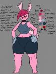 color_swatch female solo text thick_thighs king_of_sorrow_(artist) lagomorph leporid mammal rabbit english_text model_sheet