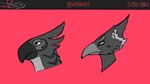 anthro duo fluffy fluffy_feathers male plumage side_view novaconis breath_of_the_wild nintendo the_legend_of_zelda kass_(tloz) revali avian bird rito 16:9 4k absurd_res bust_portrait hi_res portrait sketch widescreen