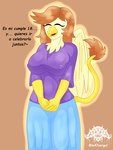 anthro big_breasts breasts female simple_background solo text m-47 hasbro my_little_pony mythology avian gryphon mythological_avian mythological_creature gina_(disambiguation) 3:4 hi_res tagme translated