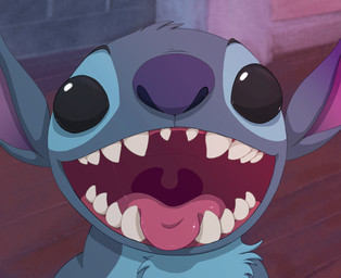 black_eyes blue_body blue_fur blue_nose bodily_fluids chest_tuft fangs fur gaping_mouth head_tuft looking_at_viewer mouth_shot no_pupils no_sclera open_mouth open_smile saliva screencap screencap_background sharp_teeth smile solo teeth tongue tuft uvula vorelord disney lilo_and_stitch stitch_(lilo_and_stitch) alien experiment_(lilo_and_stitch) 2017 bust_portrait digital_drawing_(artwork) digital_media_(artwork) portrait