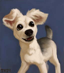 black_nose blue_background brown_eyes feral fur grey_body grey_fur multicolored_body multicolored_fur open_mouth quadruped short_fur simple_background solo two_tone_body two_tone_fur whisker_spots white_body white_fur alexpahomov canid canine canis domestic_dog mammal mixed_breed 2021 digital_media_(artwork) digital_painting_(artwork) hi_res painting_(artwork)