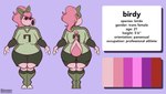 accessory bow_ribbon female freckles hair_accessory hair_bow hair_ribbon makeup pink_body ribbons slightly_chubby spiked_back spiked_tail spikes spikes_(anatomy) sportswear tail thagomizer sketchybug mario_bros nintendo birdy_(candygurl) birdo hi_res model_sheet trans_(lore) trans_woman_(lore)