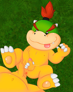 anthro anus balls claws duo feet foreskin genitals humanoid_genitalia humanoid_penis imminent_sex jewelry male male/male markings nipples nude pawpads penetration penis shell-less slightly_chubby soles solo_focus tongue tongue_out unretracted_foreskin yellow_body young k_vicko mario_bros nintendo bowser_jr. koopa scalie absurd_res hi_res