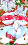 2_tails anthro anus big_breasts blue_body breasts butt cookie female food fur genitals holidays huge_breasts hyper hyper_breasts kemono milk milk_on_body multi_tail nipples pussy solo tail white_body ryoto_namazaru christmas kaiju_paradise roblox canid canine fox ghostfox_gootraxian gootraxian mammal robloxian absurd_res digital_media_(artwork) hi_res