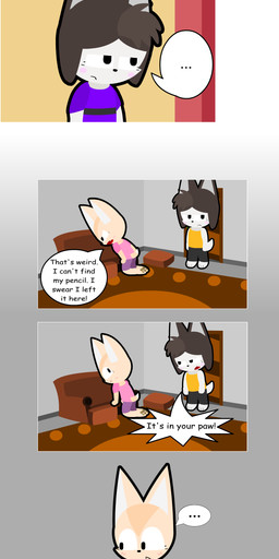 anthro bodily_fluids clumsy dialogue duo female female/female laura_days nervous nervous_look nervous_smile nervous_sweat sheli_guts speech_bubble sweat text this_is_my_luck_(comic) tired elianrandomworks canid canine fox mammal absurd_res comic hi_res long_image tall_image