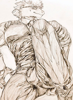 accessory anthro bottomwear bulge butt clothing eyewear footwear fur glasses gloves hair handwear horn looking_at_viewer male muscular muscular_anthro muscular_male necktie shoes solo tail topwear 8yeriwyaky37467 lifewonders tokyo_afterschool_summoners tanngrisnir_(tas) bovid caprine goat mammal 2025 greyscale monochrome painting_(artwork) traditional_media_(artwork) traditional_painting_(artwork)