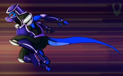 anthro armor athletic athletic_anthro belt big_breasts black_bottomwear black_clothing black_hood black_pants black_topwear black_vest blue_body blue_scales blue_skin blurred_background bottomwear breasts clothed clothing determined female footwear gauntlets gloves greaves handwear headgear heelless_footwear helmet jumping knee_pads mask multicolored_clothing ninja ninja_suit non-mammal_breasts pants pauldron purple_armor purple_clothing purple_helmet purple_topwear purple_vest red_eyes scales simple_background solo tail toeless_footwear topwear vest warrior justathereptile june_(justathereptile) komodo_dragon lizard monitor_lizard reptile scalie 2025 digital_media_(artwork) hi_res watermark herm_(lore) intersex_(lore)