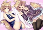:3 animal_ears bare_shoulders between_breasts black_legwear blush brown_eyes brown_hair butt cat_pose collarbone fangs female hair hi_res holding_breasts kneeling looking_at_viewer open_mouth original panties pleated_skirt school_swimsuit school_uniform short_hair skirt smile swimsuit thigh_highs underwear white_legwear white_panties zazazazazazawa
Rating: Safe
Score: 7
User: AnacondaRifle
Date: April 09, 2013