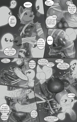 abdominal_bulge abs age_difference anal anal_penetration animal_genitalia animal_penis anthro anthro_penetrated backsack ball_inflation ballbusting balls balls_deep becoming_erect big_balls big_penis bodily_fluids breath clothing cock_and_ball_torture cum cum_exchange cum_in_ass cum_in_mouth cum_in_penis cum_inflated_balls cum_inflation cum_inside cum_on_tongue cumshot deep_throat dialogue double_penetration drinking drinking_cum ejaculation epididymis equine_genitalia equine_penis erection food from_behind_position fruit fucked_silly gangbang genital_fluids genital_torture genitals glans group group_sex half-erect heart_symbol holidays huge_balls huge_penis humanoid_genitalia humanoid_penis inflation internal lactating larger_penetrated looking_pleasured low-angle_view male male/male male_lactation male_penetrated male_penetrating male_penetrating_male mummy_costume mummy_wrappings muscular muscular_male neck_bulge onomatopoeia oral oral_penetration panting penetration penile penile_penetration penis penis_in_ass penis_in_penis penis_on_face plant precum pumpkin questionable_consent saggy_balls sex side_view size_difference sound_effects standing standing_sex submissive submissive_anthro submissive_male sweat teeth text throbbing throbbing_penis tongue tongue_out torn_clothing tremble_spikes urethral urethral_bulge urethral_penetration worm's-eye_view young younger_penetrated sakana_maru halloween sakana_maru_(sakana_maru) canid canine canis ghost mammal spirit wolf 2025 absurd_res comic english_text greyscale hi_res monochrome multiple_scenes sequence