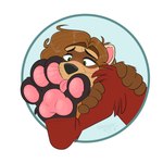 ambiguous_gender anthro black_toes blush brown_body brown_fur brown_hair curly_hair duo eyebrows feet foot_fetish foot_focus foot_lick foot_play fur green_eyes hair licking long_hair looking_pleasured nose_between_toes orange_body orange_fur pawpads pink_pawpads plantigrade red_body red_fur spread_toes toes tongue tongue_between_toes tongue_out clairebearart amonomega_(character) sleepyprocyon canid canine mammal maned_wolf procyonid raccoon 1:1 hi_res