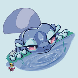 ambiguous_gender anthro big_tail blue_body feral grass plant solo tail water crietgh nintendo pokemon pokemon_winds_and_waves gecqua generation_10_pokemon lizard pokemon_(species) reptile scalie 1:1 absurd_res hi_res