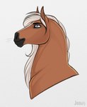 ambiguous_gender blue_eyes feral simple_background solo white_background jenery maxym_(bloopertrooper) dolehest equid equine horse mammal bust_portrait headshot_portrait hi_res portrait male_(lore)