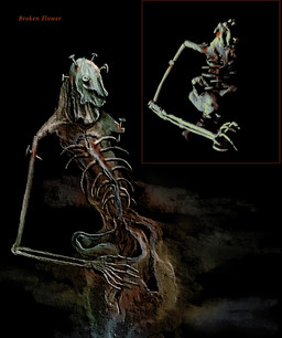 ambiguous_gender bald black_background blood bodily_fluids body_horror emaciated flower horror_(theme) impalement nail_(weapon) nightmare_fuel plant ribs rotating simple_background solo spinning plastiboo humanoid monster animated digital_media_(artwork) hi_res mixed_media sculpture_(artwork) traditional_media_(artwork)