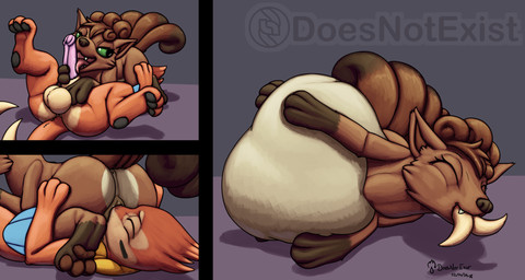 3_toes 69_position almost_fully_inside animal_genitalia animal_vulva anthro anthro_on_feral anthro_prey anus balls belly bestiality brown_body brown_fur canine_genitalia canine_vulva countershading cunnilingus cute_fangs duo eyes_closed facesitting fangs feet female feral feral_pred fur genitals green_eyes leg_markings licking lying lying_on_ground male male/female markings multi_tail on_ground oral oral_vore orange_body orange_fur pawpads penile penis penis_lick questionable_consent sex sitting sitting_on_another socks_(marking) tail tan_body tan_fur teeth toes tongue underpaw vaginal vore vulva doesnotexist nintendo pokemon subscribestar bria_cindertails buice_(doesnotexist) buizel generation_1_pokemon generation_4_pokemon pokemon_(species) vulpix 2026 comic dated digital_media_(artwork) hi_res signature watermark