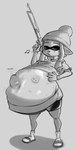 after_vore belly big_belly clothing duo female hand_on_belly hat headgear headwear overweight shirt spats topwear vore captainfuckbus nintendo splatoon cephalopod humanoid inkling marine mollusk 2017 hi_res monochrome