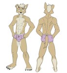 abs adolescent anthro athletic athletic_male back_muscles balls_outline bulge clothed clothing detailed_bulge genital_outline male muscular muscular_young scar simple_background solo topless underwear underwear_only white_background young asher_tail wylie_james_evans canid canine canis coyote mammal absurd_res hi_res