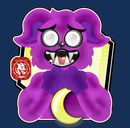anthro black_nose black_sclera detailed_eyes ears_down eyebrows fur iris jewelry looking_at_viewer male moon_necklace necklace open_mouth pivoted_ears purple_body purple_fur simple_background smile solo teeth tongue white_eyes jdbo-arts mob_entertainment poppy_playtime smiling_critters catnap_(poppy_playtime) critters_(poppy_playtime) domestic_cat felid feline felis living_toy mammal alpha_channel bust_portrait hi_res portrait