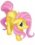 blue_eyes cutie_mark feathered_wings feathers female feral hair looking_at_viewer pink_hair quadruped simple_background smile solo tail white_background wings yellow_body yellow_feathers fauxsquared friendship_is_magic hasbro my_little_pony mythology fluttershy_(mlp) equid equine mammal mythological_creature mythological_equine pegasus absurd_res hi_res