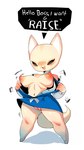 anthro areola biped black_eyes blush breasts clothing dialogue female fur genitals hollow_eyes navel nipples open_mouth open_smile pussy shadow simple_background smile solo speech_bubble standing tail tan_body tan_fur tan_tail white_background sachsech205 aggretsuko sanrio fenneko hybrid 9:16 hi_res