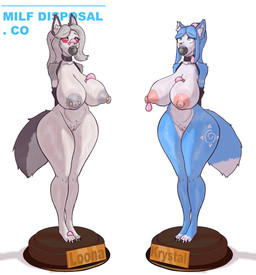 anthro areola arms_tied ball_gag big_areola big_breasts big_butt bodily_fluids bound breasts butt claws condom condom_decoration corpse cross-eyed curvy_figure death duo elderly female filled_condom gag gagged mature_female nipple_piercing nipples nude nude_female piercing puffy_nipples questionable_consent red_eyes sexual_barrier_device standing sweat tail taxidermy thick_thighs voluptuous voluptuous_anthro voluptuous_female champaanimation hellaverse helluva_boss nintendo star_fox krystal_(star_fox) loona_(helluva_boss) animal_humanoid canid canid_humanoid canine canine_humanoid canis humanoid mammal mammal_humanoid wolf wolf_humanoid absurd_res hi_res