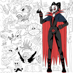 4_fingers 8_eyes ambiguous_gender anthro biped black_sclera cloak closed_smile clothed clothing eyebrows eyelashes fingers group hair holding_melee_weapon holding_object holding_weapon melee_weapon mouth_closed multi_eye nail_(weapon) pupils red_eyes sharp_teeth smile standing teeth weapon osakana2gou hollow_knight team_cherry broken_vessel_(hollow_knight) brumm_(hollow_knight) dung_defender_(hollow_knight) false_knight_(hollow_knight) grimm_(hollow_knight) hornet_(hollow_knight) mantis_lord_(hollow_knight) markoth_(hollow_knight) myla_(hollow_knight) nosk_(hollow_knight) pale_king_(hollow_knight) quirrel_(hollow_knight) radiance_(hollow_knight) shade_lord_(hollow_knight) the_knight_(hollow_knight) tiso_(hollow_knight) arthropod cnidarian humanoid insect jellyfish lepidopteran marine medusozoan mistake_(hollow_knight) moth vessel_(species) weaver_(hollow_knight) 1:1 2022 hi_res