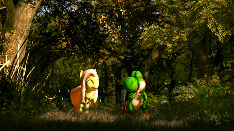 4_fingers anthro arms_bent bent_legs black_eyebrows blue_sky clothing duo eyebrows eyelashes eyes_closed featureless_crotch female female_feral feral fingers folded_wings footwear forest fur grass green_body green_skin happy light long_mane long_tail male male_anthro mane multicolored_body multicolored_skin open_mouth open_smile outside pink_mane pink_tail plant poster quadruped red_clothing red_footwear red_shoes red_spines red_tongue shoes shrub sky smile smiling_at_another smiling_at_each_other tail teeth tongue tree two_tone_body two_tone_skin walking white_body white_skin wings yellow_body yellow_fur mariotravel209 friendship_is_magic hasbro mario_bros my_little_pony mythology nintendo fluttershy_(mlp) equid equine green_yoshi mammal mythological_creature mythological_equine pegasus yoshi 16:9 2018 3d_(artwork) 4k absurd_res adobe_photoshop_(artwork) colored crossover digital_media_(artwork) english_description hi_res lighting shaded source_filmmaker_(artwork) widescreen